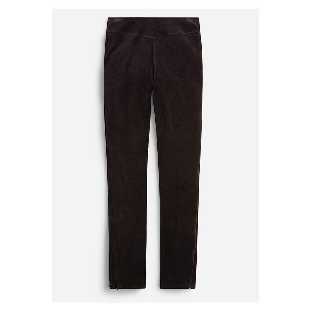 J.Crew‎ Italian Stretch Velvet Ankle Zip Leggings M Black